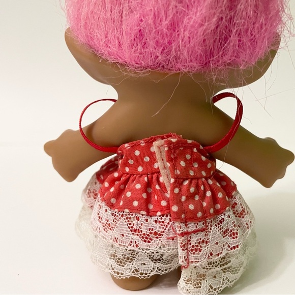 Ace Novelty Troll Doll with Pink Hair and Red Dress Pink Jewel - Picture 8 of 16